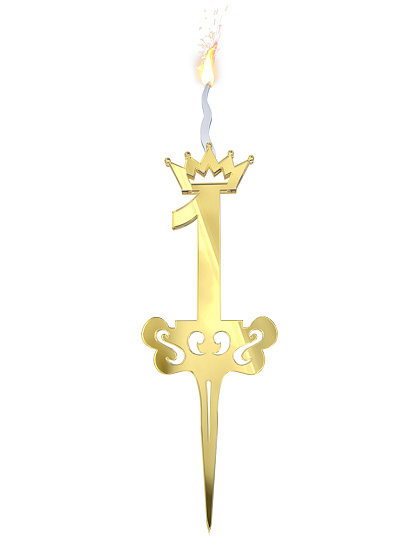 Декоративная акриловая свеча Цифра 01