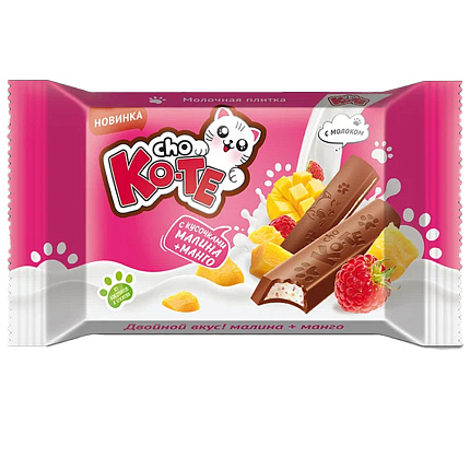 Плитка "Cho Ko-Te" молочная Малина-Манго 43 г