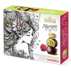Конфеты глазированные из марципана с начинкой Фисташка и малина 112 г