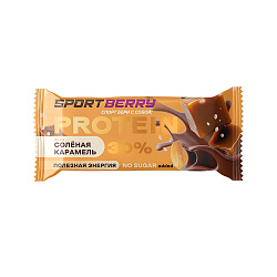 Батончик протеиновый в глазури со вкусом Соленая карамель Sportberry 45 г