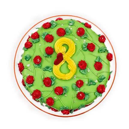 Торт Де‑Люкс зелёный. Грецкий орех с солёной карамелью к 8 Марта, 1000 г