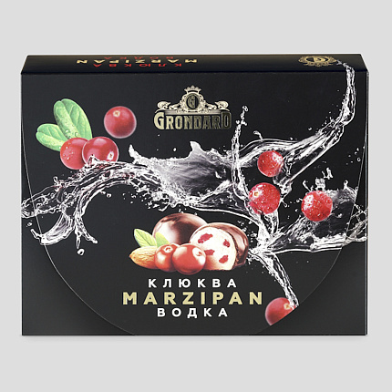Конфеты марципановые с кусочками клюквы и водкой 98 г