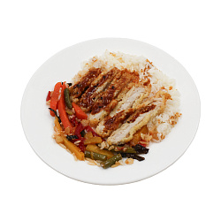 Свинина жареная с овощами и рисом 220 г