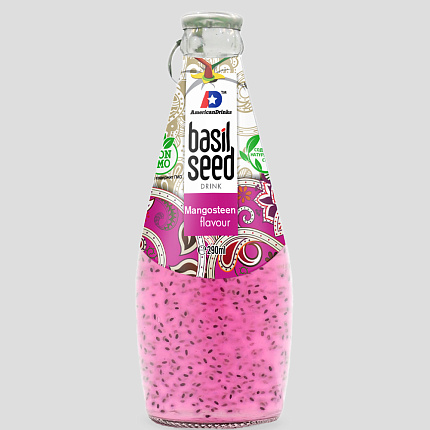 Напиток Basil Seed Drink Mangosteen Тропический Мангустин 290 мл