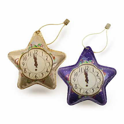 Шоколадная фигурка "Звездочка. Часы с новым годом" 40 г 1 шт