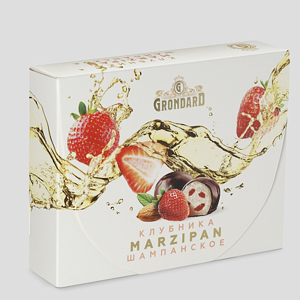 Конфеты марципановые с кусочками клубники и шампанским 98 г