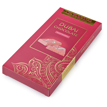 Шоколад белый Dubai Raspberry с начинкой малина 180 гр