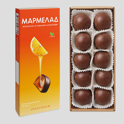 Мармелад Апельсин в горьком шоколаде с мятой 150 г