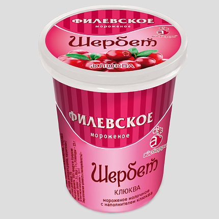 Мороженое Филевское молочное с клюквой шербет 80 г 
