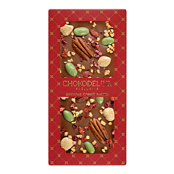 Шоколад молочный с украшением пекан, вишня, фундук  Chokodelika 100 г 