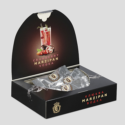 Конфеты марципановые с кусочками клюквы и водкой 98 г