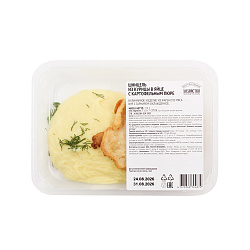 Шницель из курицы в яйце с картофельным пюре 210 г
