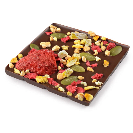 Шоколад темный с украшением клубника и апельсин в блистере 35 г