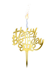 Декоративная акриловая свеча Happy Birthday