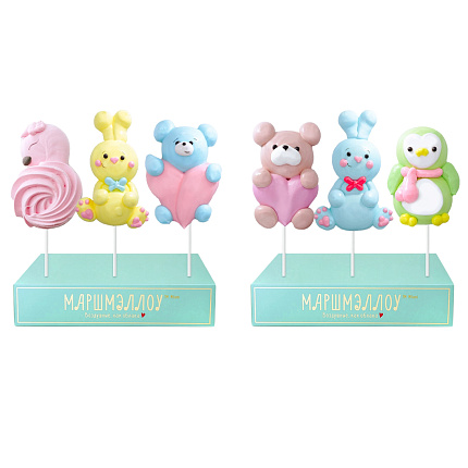 Маршмэллоу на палочке Веселые герои 1 шт., 20 г