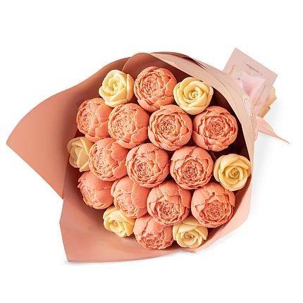 Шоколадные пионы и розы 410 г