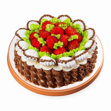 Торт Корзина с клубникой