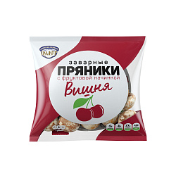 Пряники заварные с фруктовой начинкой вишня 300 г