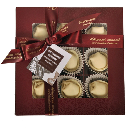 Конфеты Шоколад белый с фундуком Шоколадные пельмени