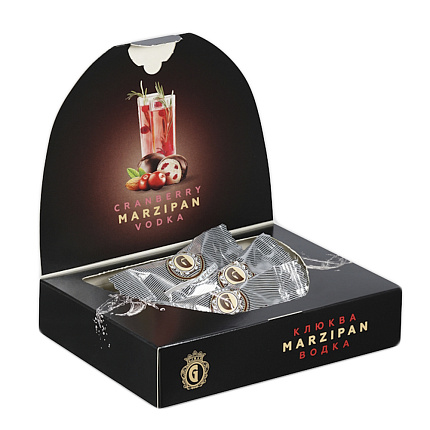 Конфеты марципановые с кусочками клюквы и водкой 98 г