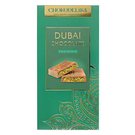 Шоколад молочный Dubai Pistachio Chokodelika фисташка 180 г