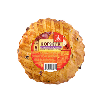 Коржик Молочный с изюмом 100 г