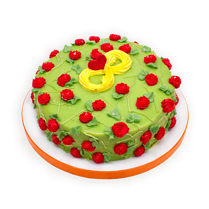 Торт Де‑Люкс зелёный. Грецкий орех с солёной карамелью к 8 Марта, 1000 г