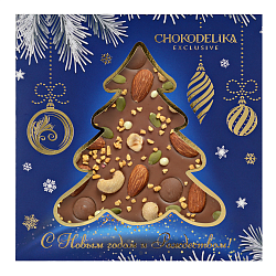 Шоколад молочный Chokodelika "Ореховый фейерверк" 150 г Новый год
