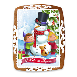 Пряник Фотопечать Новогодняя 1 шт, 130 г