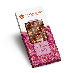 Шоколад молочный с гранолой, клубникой и фундуком Добрынинский