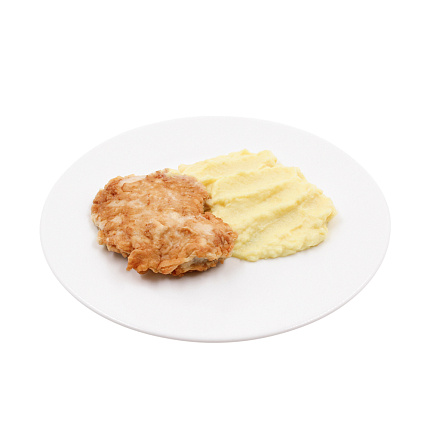 Шницель куриный в яйце с картофельным пюре 210 г