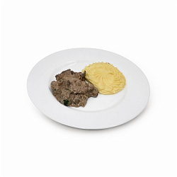 Печень жареная в сметанном соусе с картофельным пюре 200 г