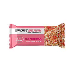 Батончик злаковый Клубничный Sportberry 35 г