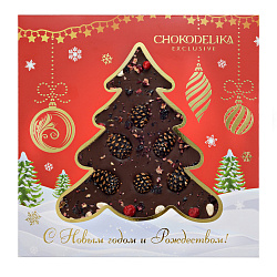 Шоколад темный с украшением "Таежный подарок" 150 г Новый год