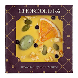 Шоколад белый с украшением лимон и меренги в блистере 35 г