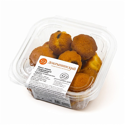 Мини кексы творожные с изюмом 150 г