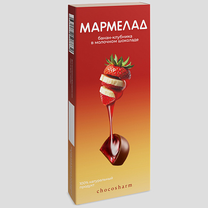 Мармелад Банан-Клубника в молочном шоколаде 150 г